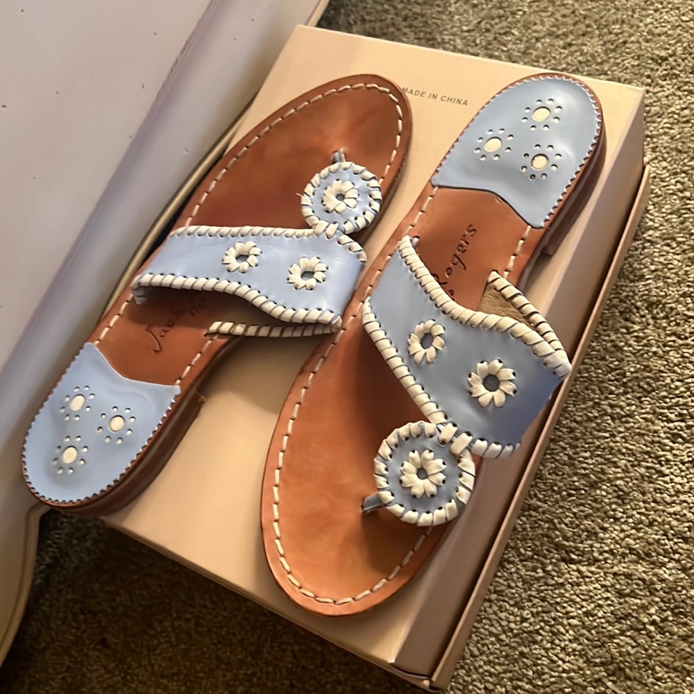 Baby blue sandals